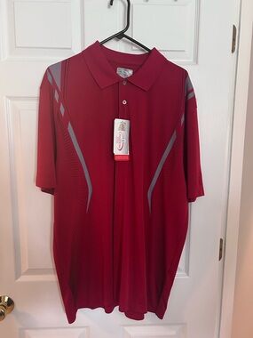 PGA Champions Tour XXL Tour Men's Red Polo with Gray Accents